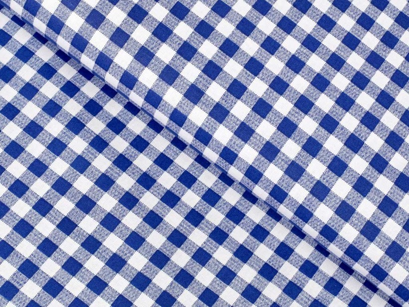 Țesătură SIMONA 100% bumbac - carouri albastre și albe