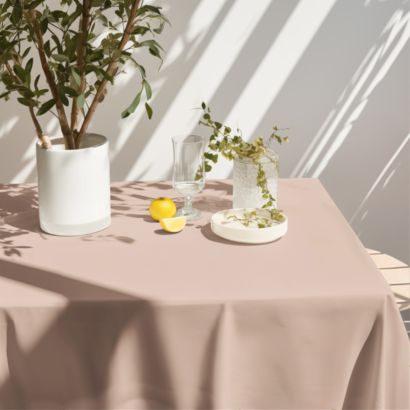 Față de masă decorativă Rongo Deluxe - bej cu luciu satinat
