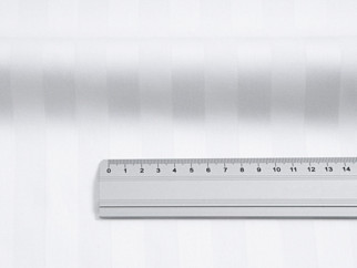 Țesătură damasc albă - Atlas Grand model 369 - dungi 2cm - la metru, lățime 285cm