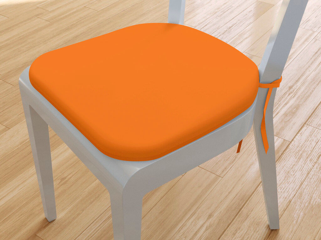 Pernă pentru scaun rotundă din bumbac 39x37cm - portocaliu