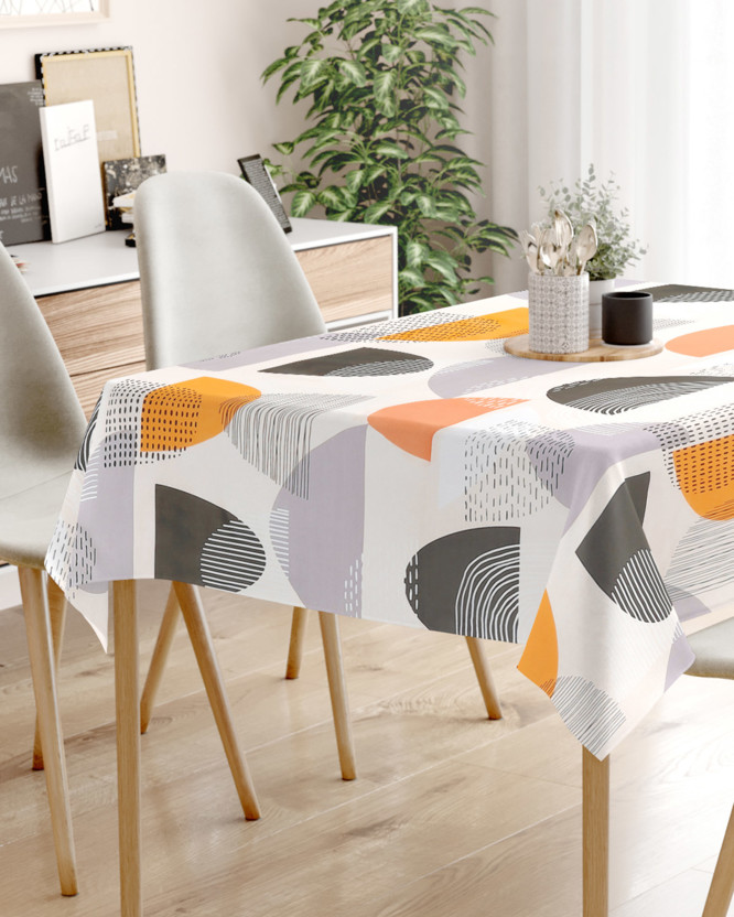 Față de masă 100% bumbac - forme abstracte colorate