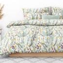 Lenjerie de pat din 100% bumbac - model 061 flori și frunze pictate