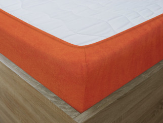 Cearceafuri de pat din terry cu elastic - portocaliu închis