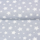Țesătură decorativă LONETA - model 361 - steluțe albe pe gri - lățime 140 cm