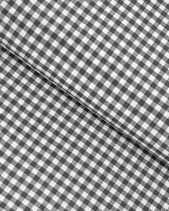 Țesătură decorativă MENORCA - carouri mici gri închis și alb