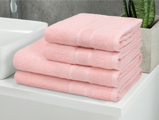 Prosoape de baie din frotir Lima - roz pastel