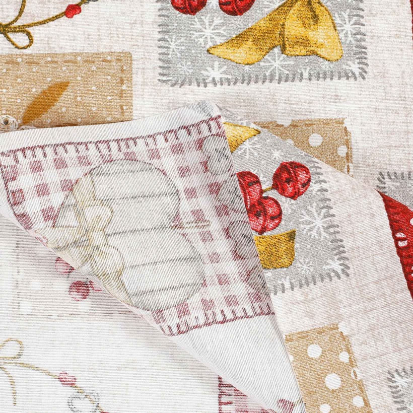 Țesătură decorativă Loneta - decorațiuni de Crăciun patchwork