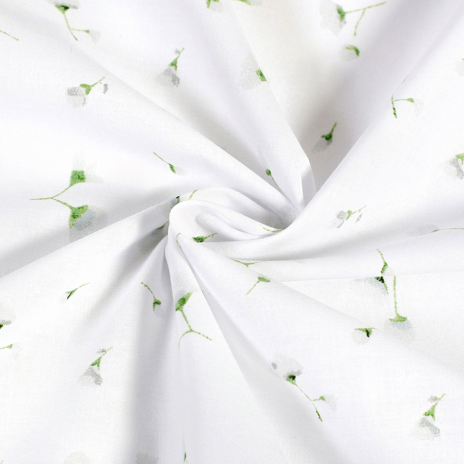 Țesătură 100% bumbac - flori mici pe alb