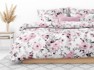 Lenjerie de pat din 100% bumbac - model 057 flori de cireș Sakura