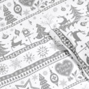 Lenjerie de pat din bumbac de Crăciun - model 818 - simboluri de Crăciun pe alb