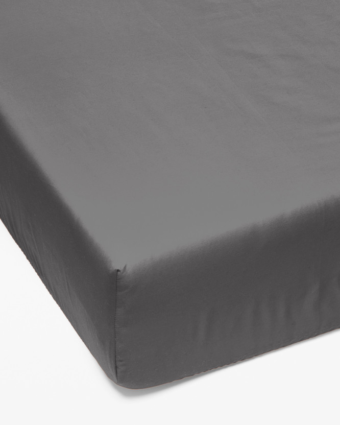 Cearceaf de pat 100% bumbac cu elastic - gri închis