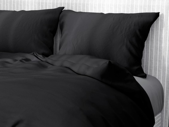 Lenjerie de pat din bumbac - negru