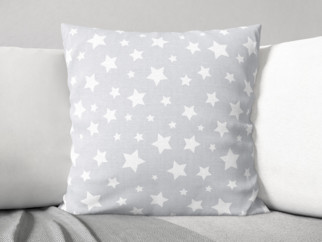 Față de pernă decorativă LONETA - model 361 - steluțe albe pe gri