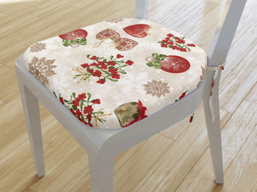 Pernă pentru scaun rotundă decorativă de crăciun 39x37cm - VERONA - model 492