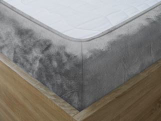 Cearceafuri de pat din microflanel cu elastic - gri închis