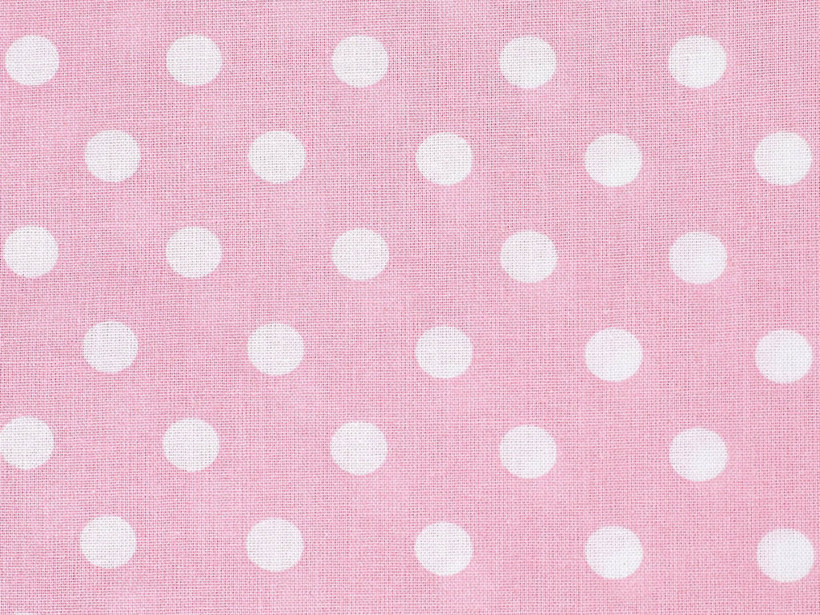 Țesătură SIMONA 100% bumbac - puncte albe pe roz
