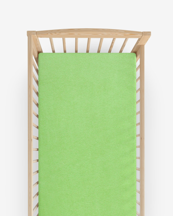 Cearceaf pătuț din terry cu elastic - 70x140 - verde deschis