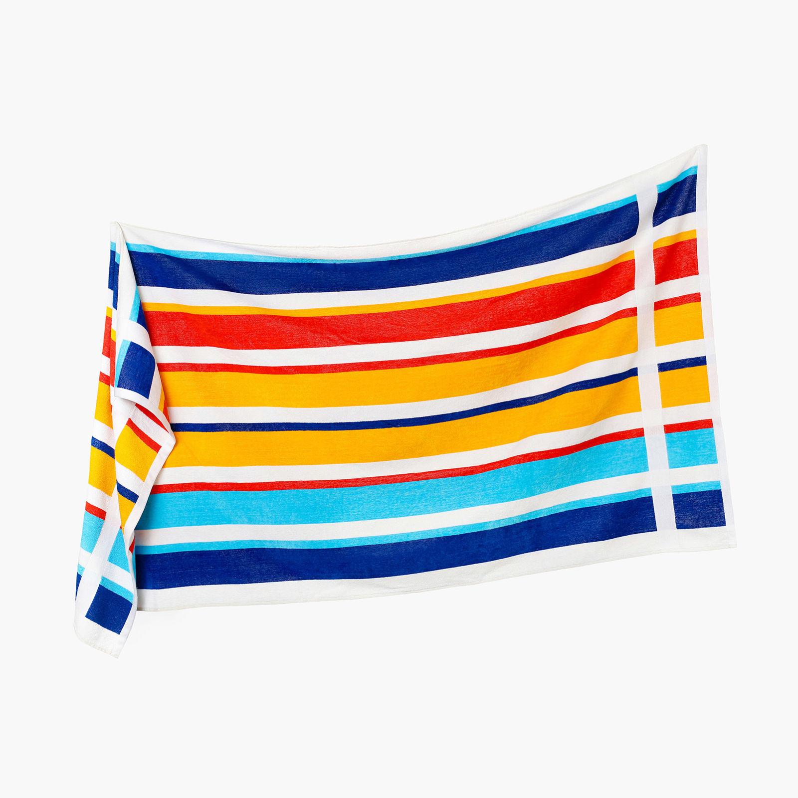 Prosop de plajă frotir - dungi colorate - 90x180 cm