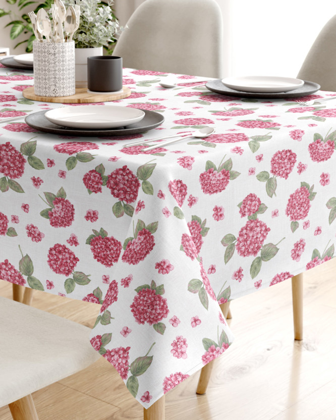 Față de masă decorativă LONETA - flori de hortensie roz