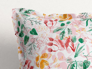Față de pernă cu tiv decorativ LONETA - model 538 frunze colorate