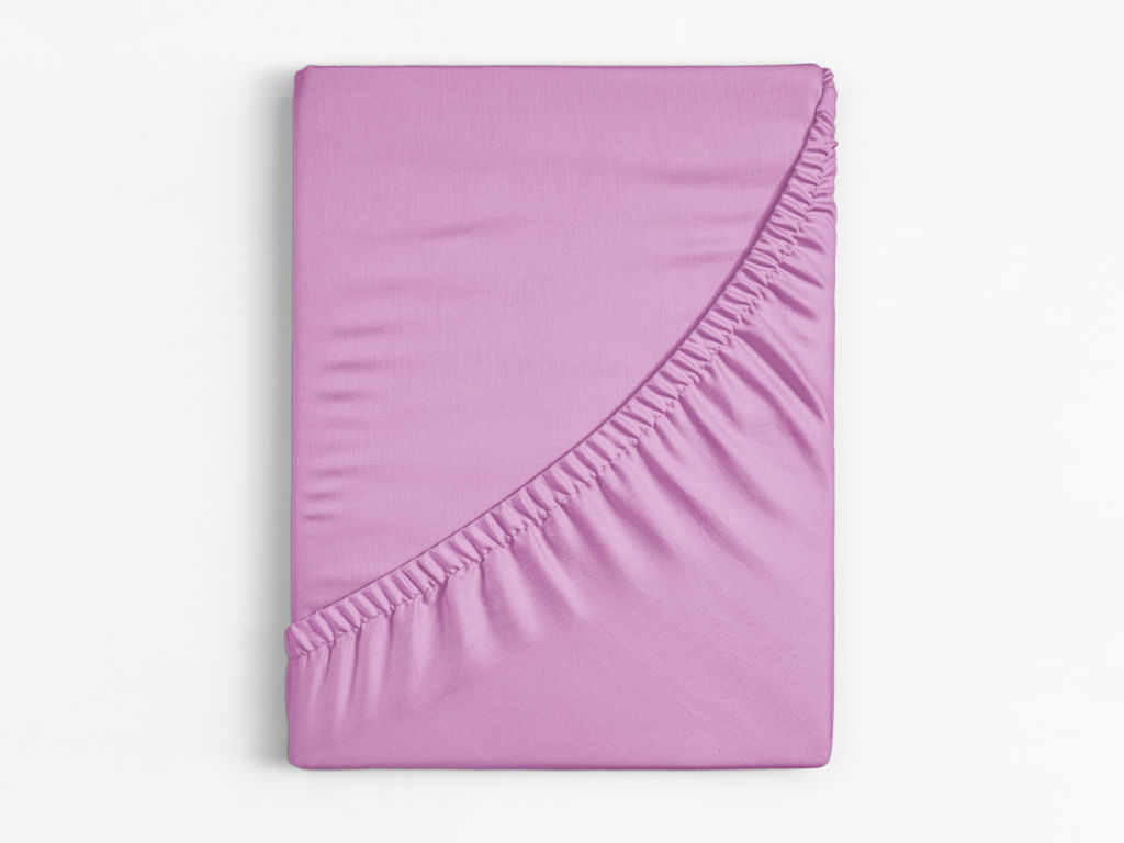Cearceaf de pat 100% bumbac cu elastic - lila