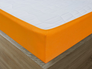 Cearceafuri de pat din jersey cu elastic - portocaliu