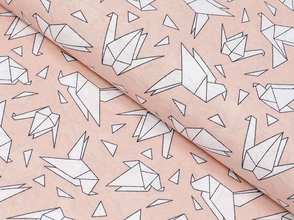 Țesătură decorativă LONETA - origami pe somon