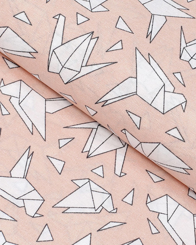 Țesătură decorativă LONETA - origami pe somon