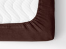 Cearceafuri de pat din terry cu elastic - maro închis