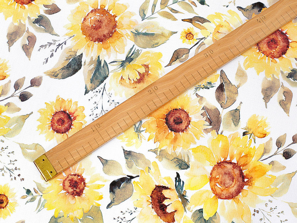 Țesătură teflonată pentru fețe de masă - flori de floarea-soarelui