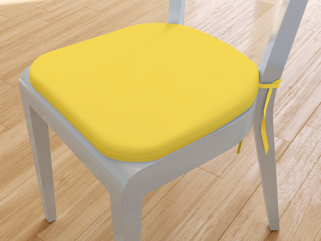 Pernă pentru scaun rotundă din bumbac 39x37cm - galben