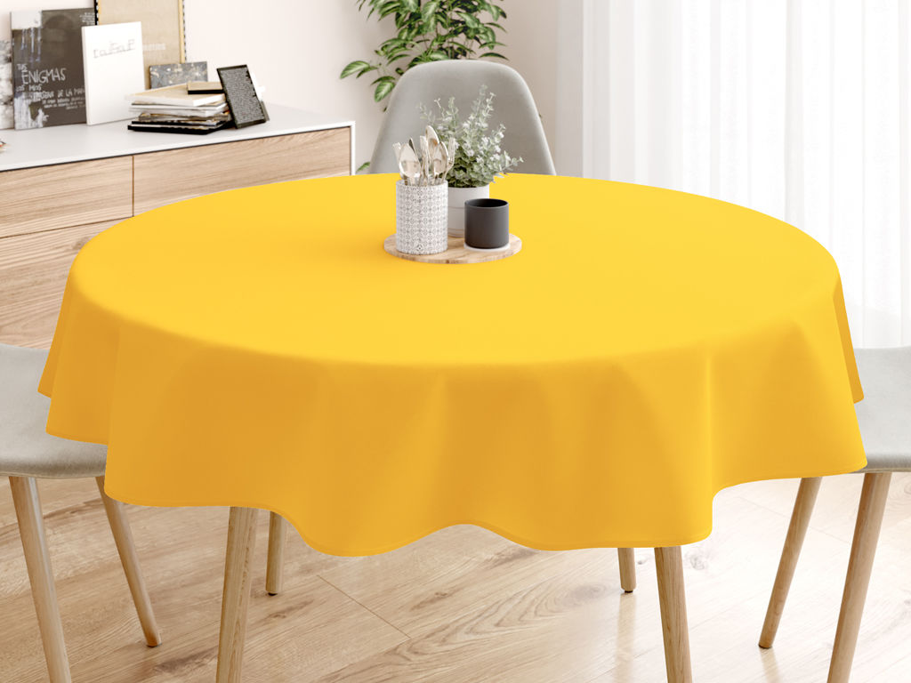 Față de masă decorativă LONETA - galben închis - rotundă starý