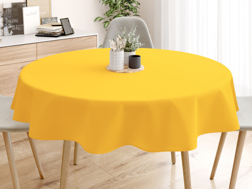 Față de masă decorativă LONETA - galben închis - rotundă starý