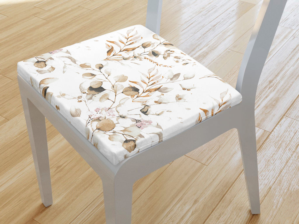 Pernă pentru scaun din bumbac 38x38 cm - eucalipt maro