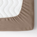 Cearceafuri de pat din terry cu elastic - maro deschis