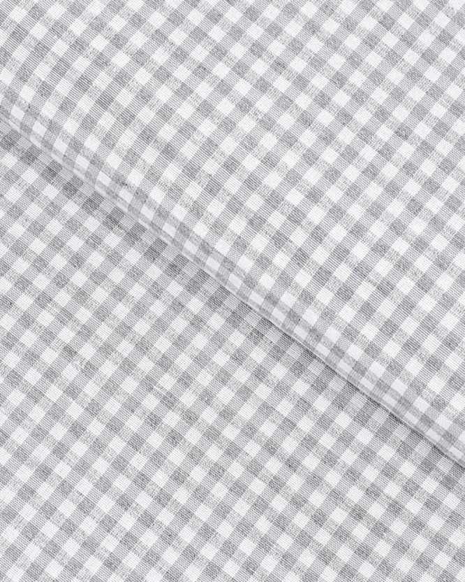 Țesătură decorativă MENORCA - carouri mici gri și albe
