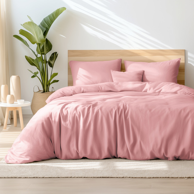 Lenjerie de pat din 100% bumbac - roz pastel