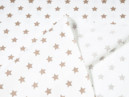 Țesătură din bumbac 100% SIMONA - model 382 - steluțe bej pe alb - la metru - lățime 145 cm