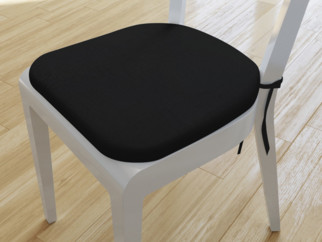 Pernă pentru scaun rotundă decorativă 39x37cm - LONETA - negru