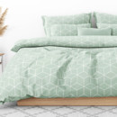 Lenjerie de pat 100% bumbac - mozaic verde-mentă