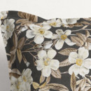 Față de pernă cu tiv decorativ LONETA - model 540 flori pe negru