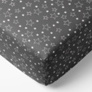Cearceaf de pat din bumbac cu elastic - model 017 - steluțe albe pe gri