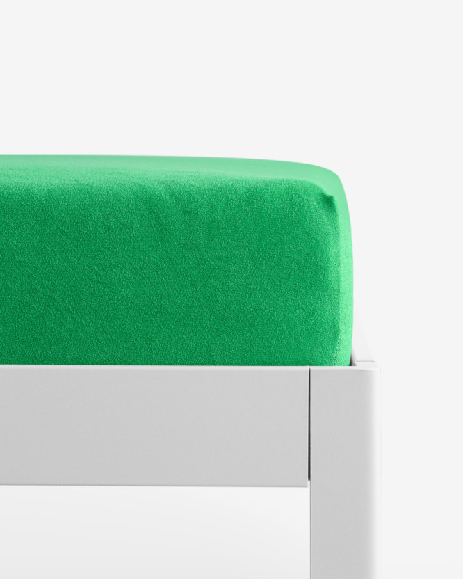 Cearceafuri de pat din terry cu elastic - verde