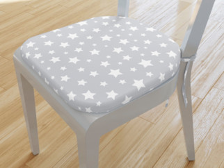 Pernă pentru scaun colțuri rotunde 39x37cm - LONETA - model 361 - steluțe albe pe gri
