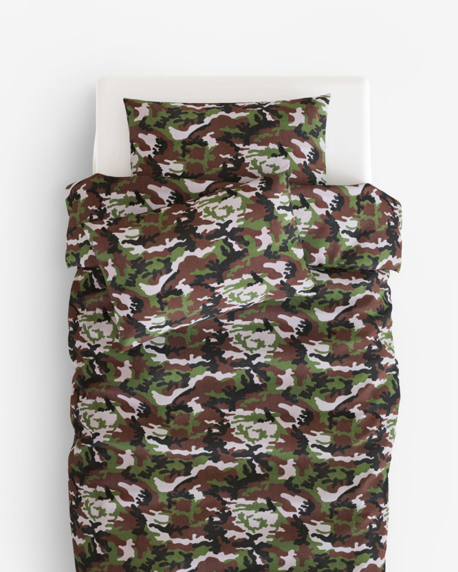 Lenjerie de pat pentru copii din 100% bumbac - camuflaj verde