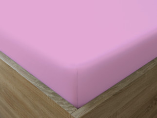 Cearceafuri de pat din bumbac cu elastic - roz