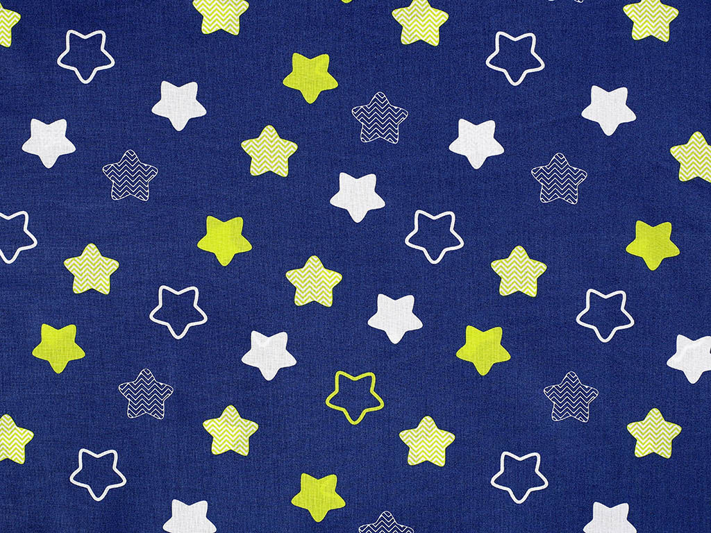 Țesătură SIMONA 100% bumbac - stele pe albastru închis