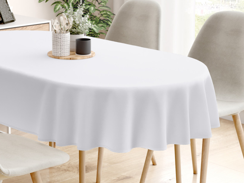 Față de masă decorativă  LONETA - alb - ovale starý