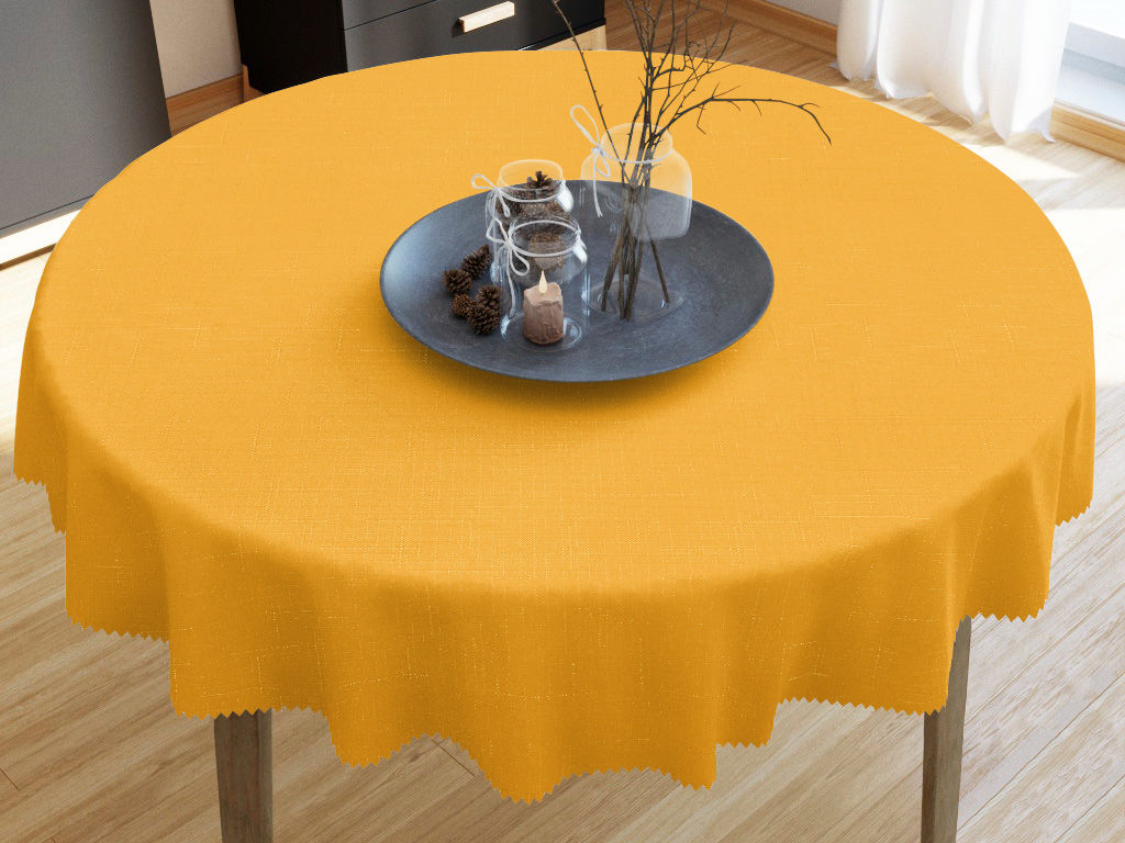 Față de masă teflonată - model 013 galben intens - rotundă