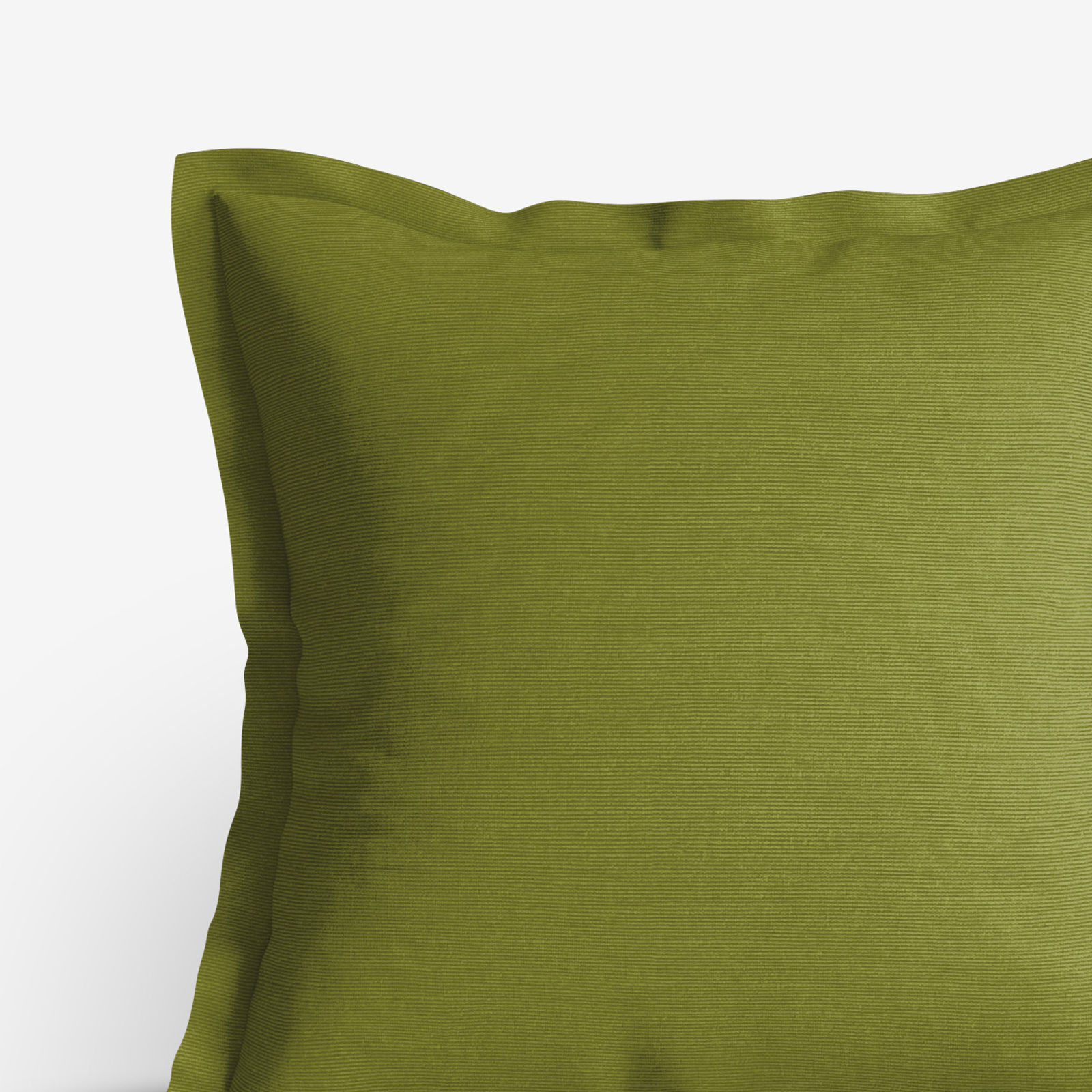 Față de pernă cu tiv decorativ LONETA - verde măsliniu